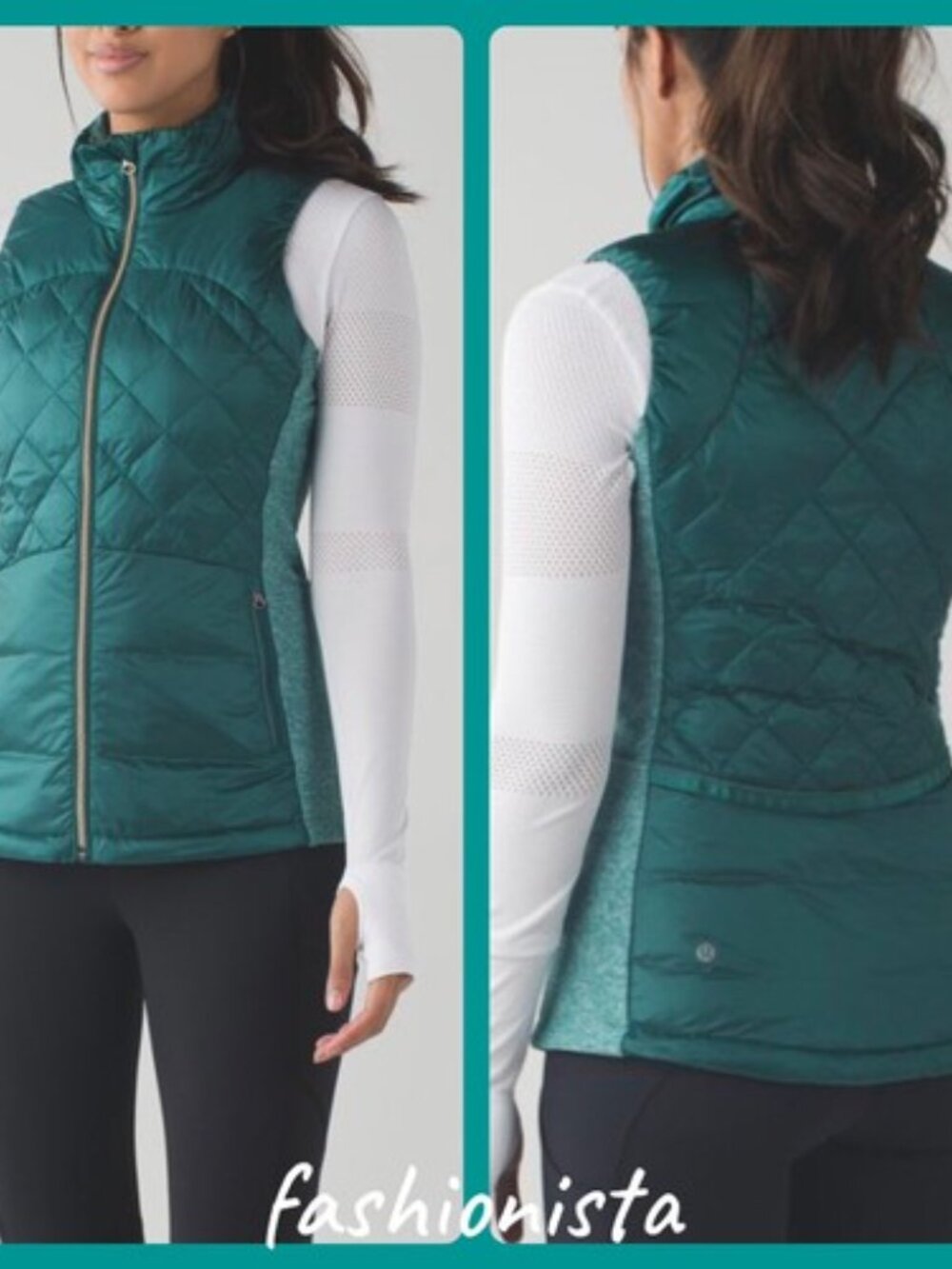 Lululemon Down For A Run Vest Forage Teal Size 8